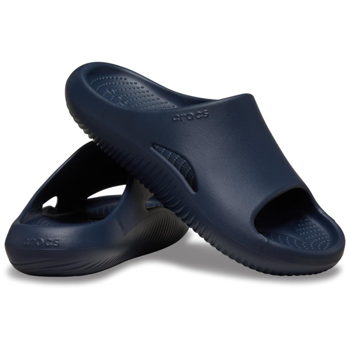 Papuci Crocs Mellow Slide Albastru - Navy - 3 | YEO