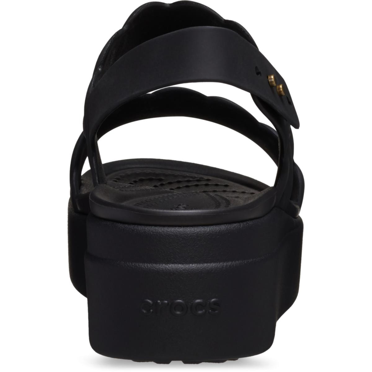 Sandale Crocs Brooklyn Woven Low Wedge Negru - Black/Black - 5 | YEO