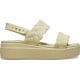 Sandale Crocs Brooklyn Woven Low Wedge Culoare Maro - Chai