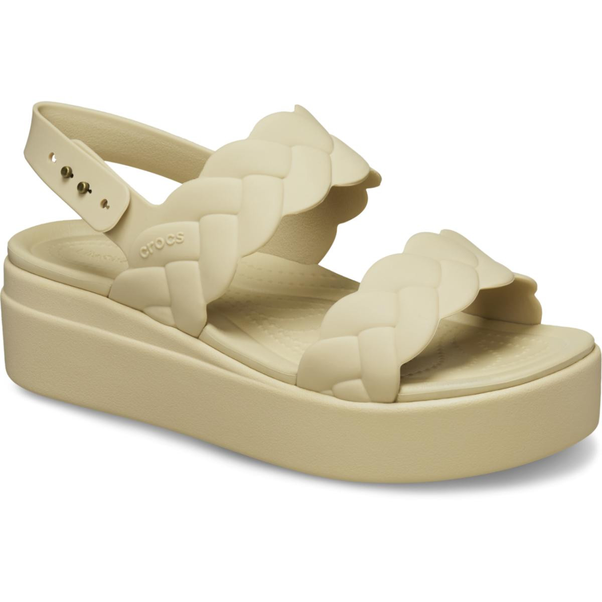 Sandale Crocs Brooklyn Woven Low Wedge Maro - Chai - 1 | YEO