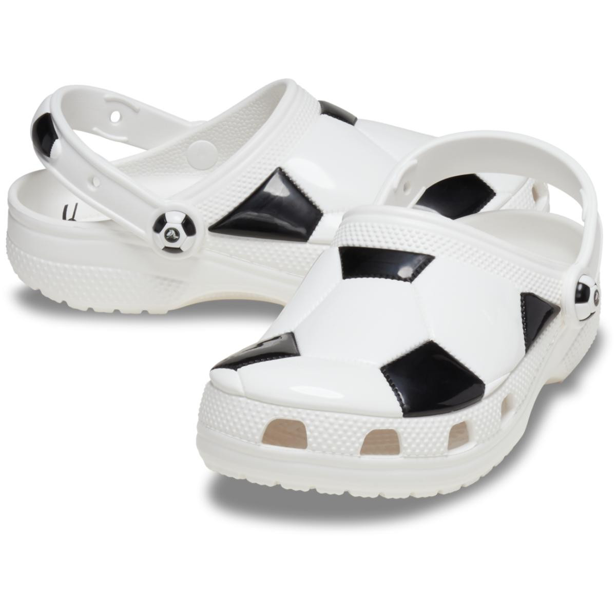 Saboti Crocs Classic Toddler Soccer Ball Clog Alb - White/Black - 3 | YEO