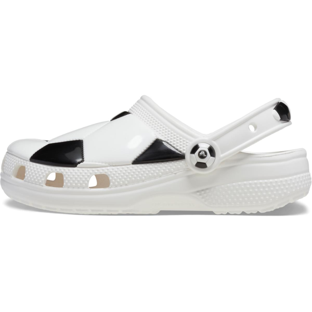 Saboti Crocs Classic Toddler Soccer Ball Clog Alb - White/Black - 2 | YEO