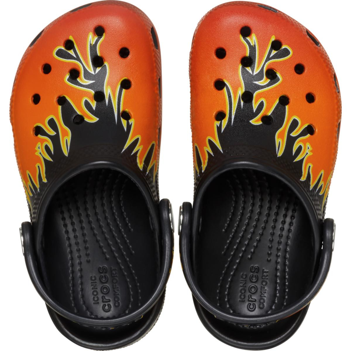 Saboti Crocs Classic Toddler Classic Flames Clog Negru - Black/Multi - 4 | YEO