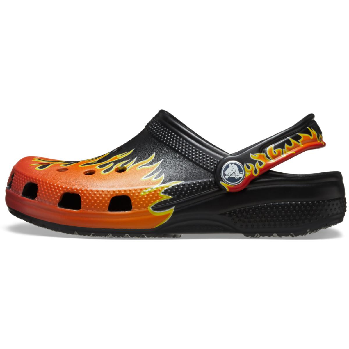 Saboti Crocs Classic Toddler Classic Flames Clog Negru - Black/Multi - 2 | YEO