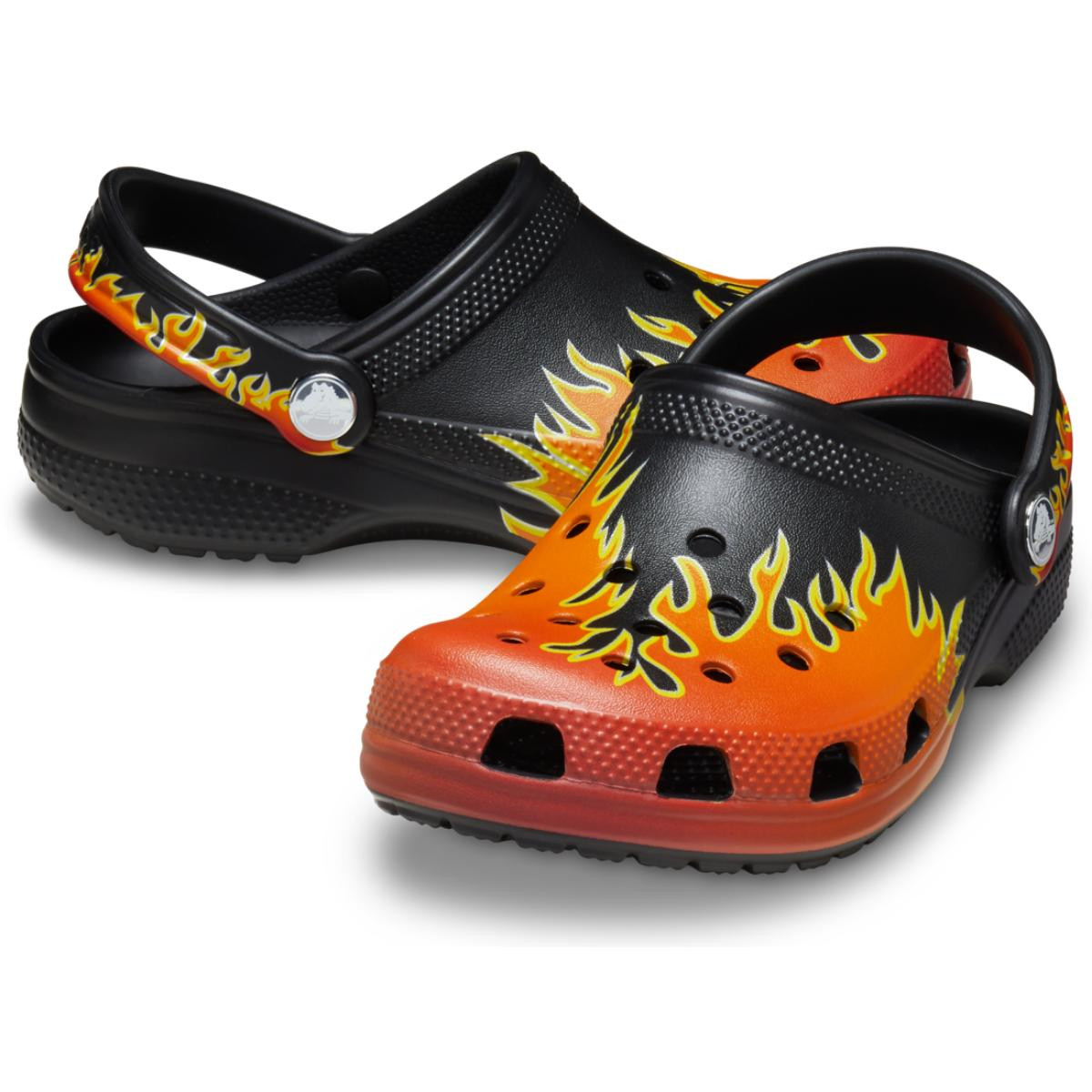 Saboti Crocs Classic Toddler Classic Flames Clog Negru - Black/Multi - 3 | YEO