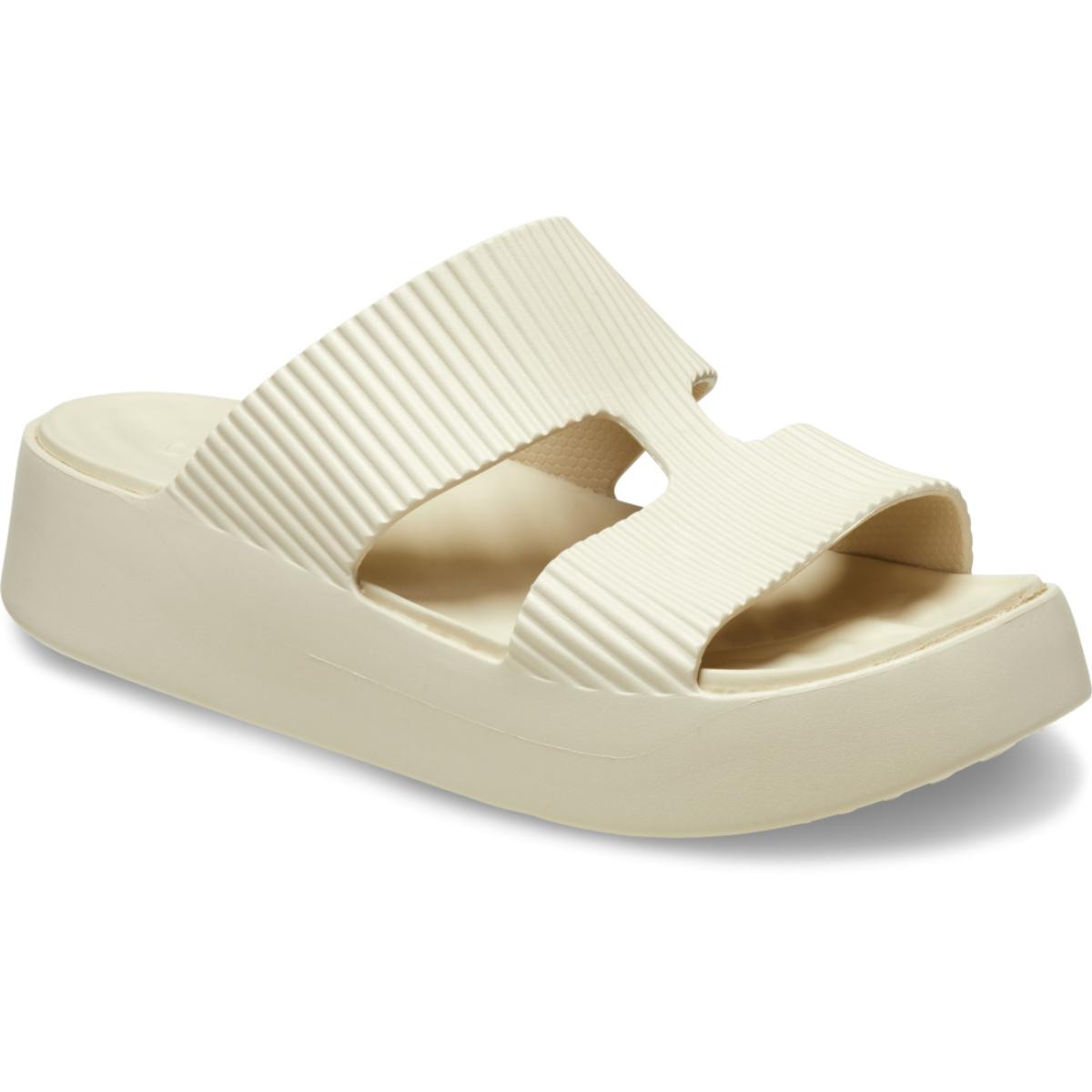 Papuci Crocs Getaway Groove Platform H-Strap Bej - Sandstone - 1 | YEO