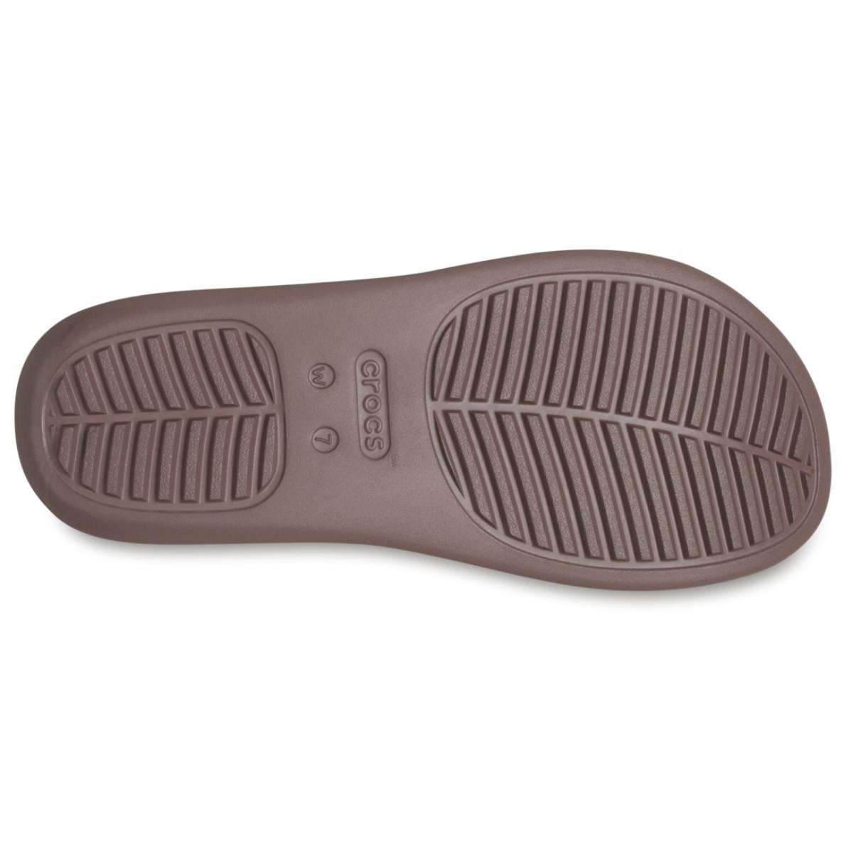 Papuci Crocs Getaway Platform Toe Loop Maro - Truffle