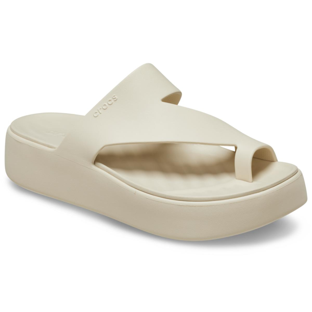 Papuci Crocs Getaway Platform Toe Loop Bej - Sandstone