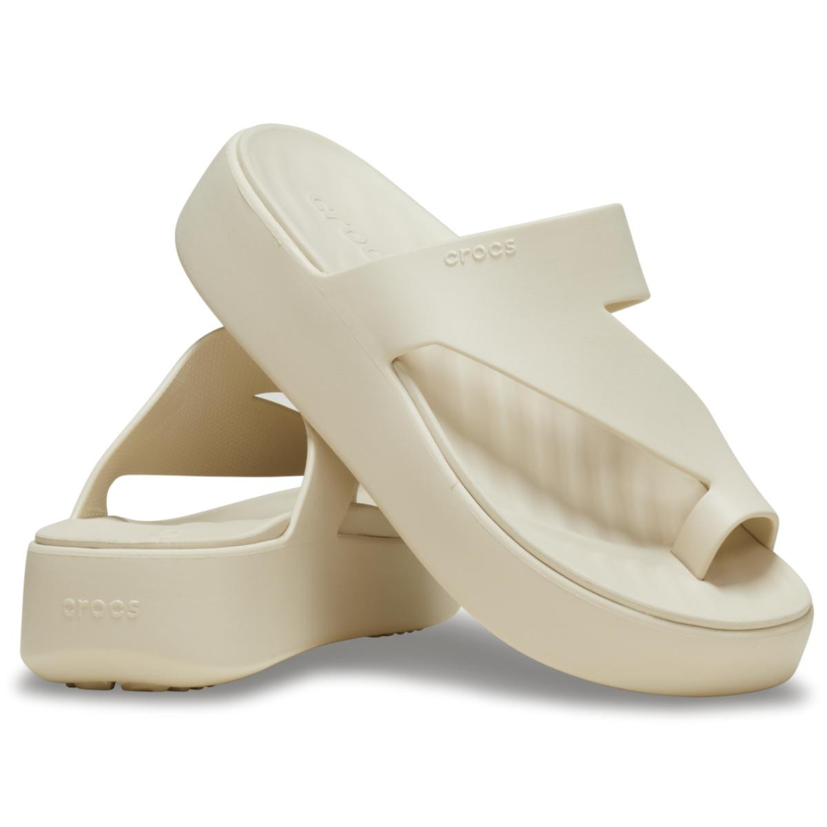 Papuci Crocs Getaway Platform Toe Loop Bej - Sandstone - 3 | YEO