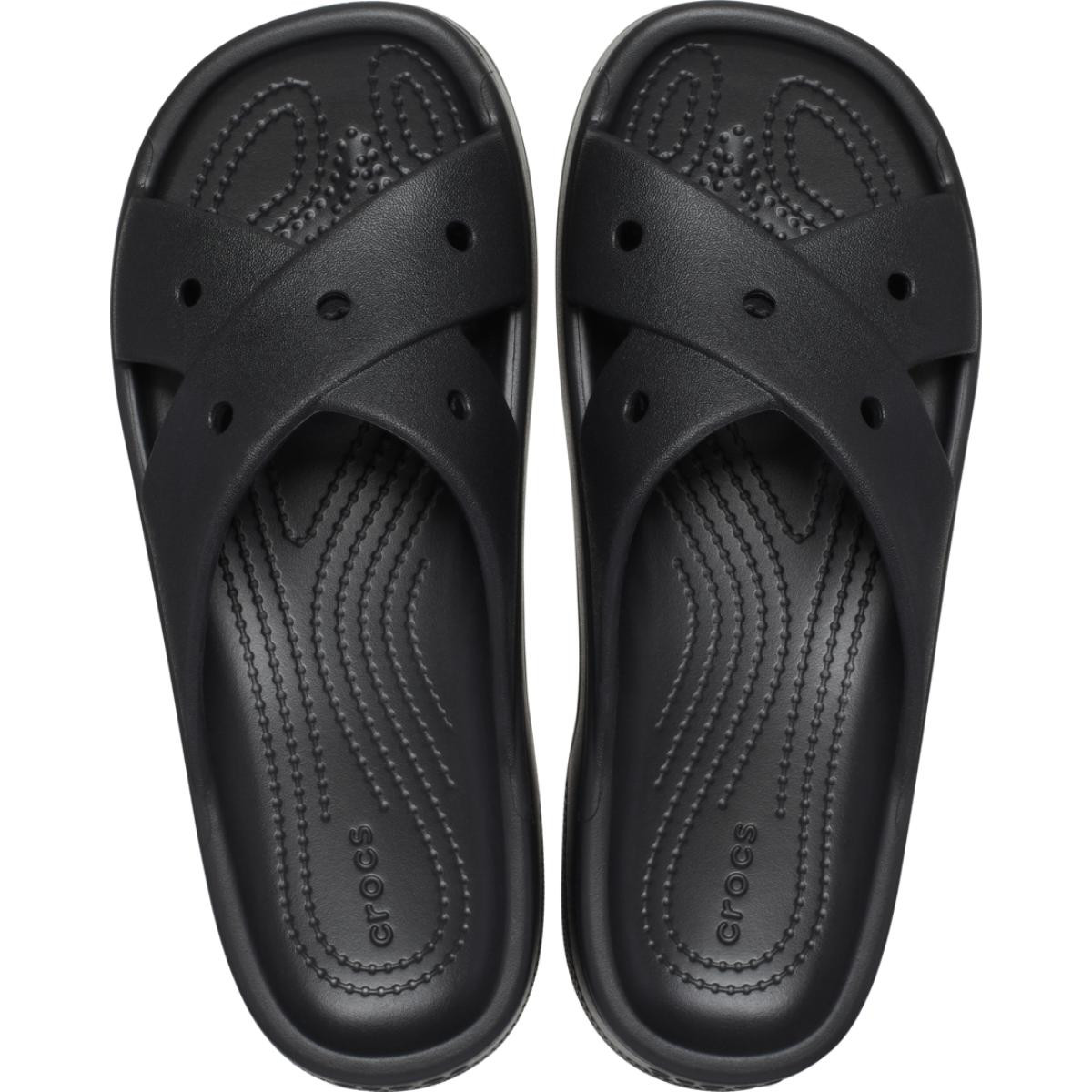 Papuci Crocs Classic Women\'s Cross Strap Negru - Black - 4 | YEO