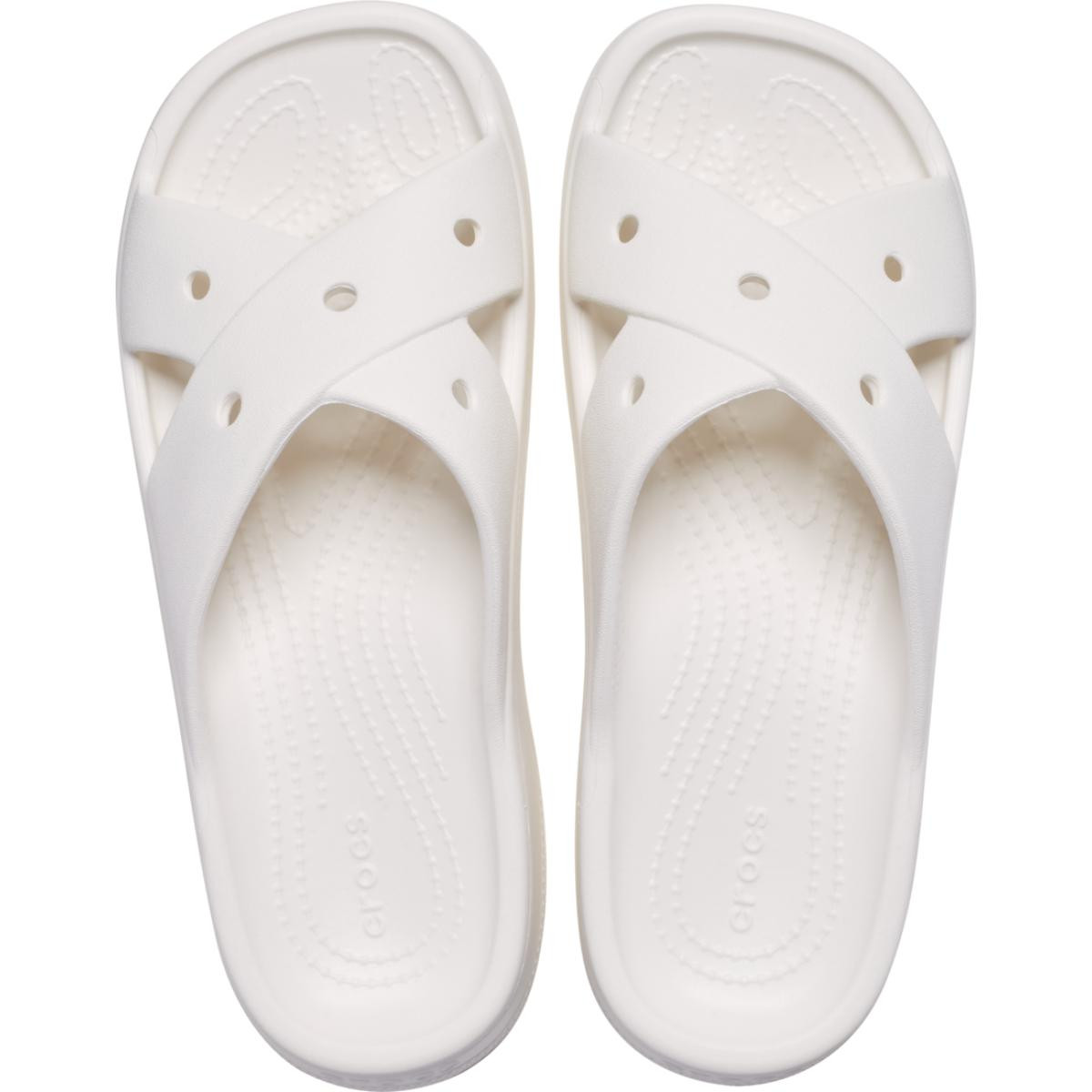 Papuci Crocs Classic Women\'s Cross Strap Alb - Chalk - 4 | YEO