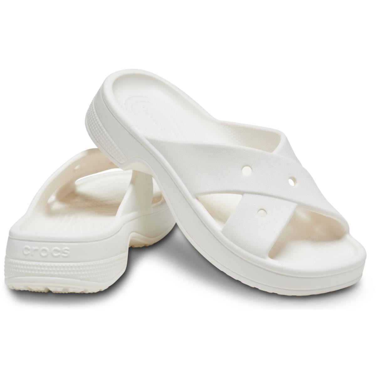 Papuci Crocs Classic Women\'s Cross Strap Alb - Chalk - 3 | YEO
