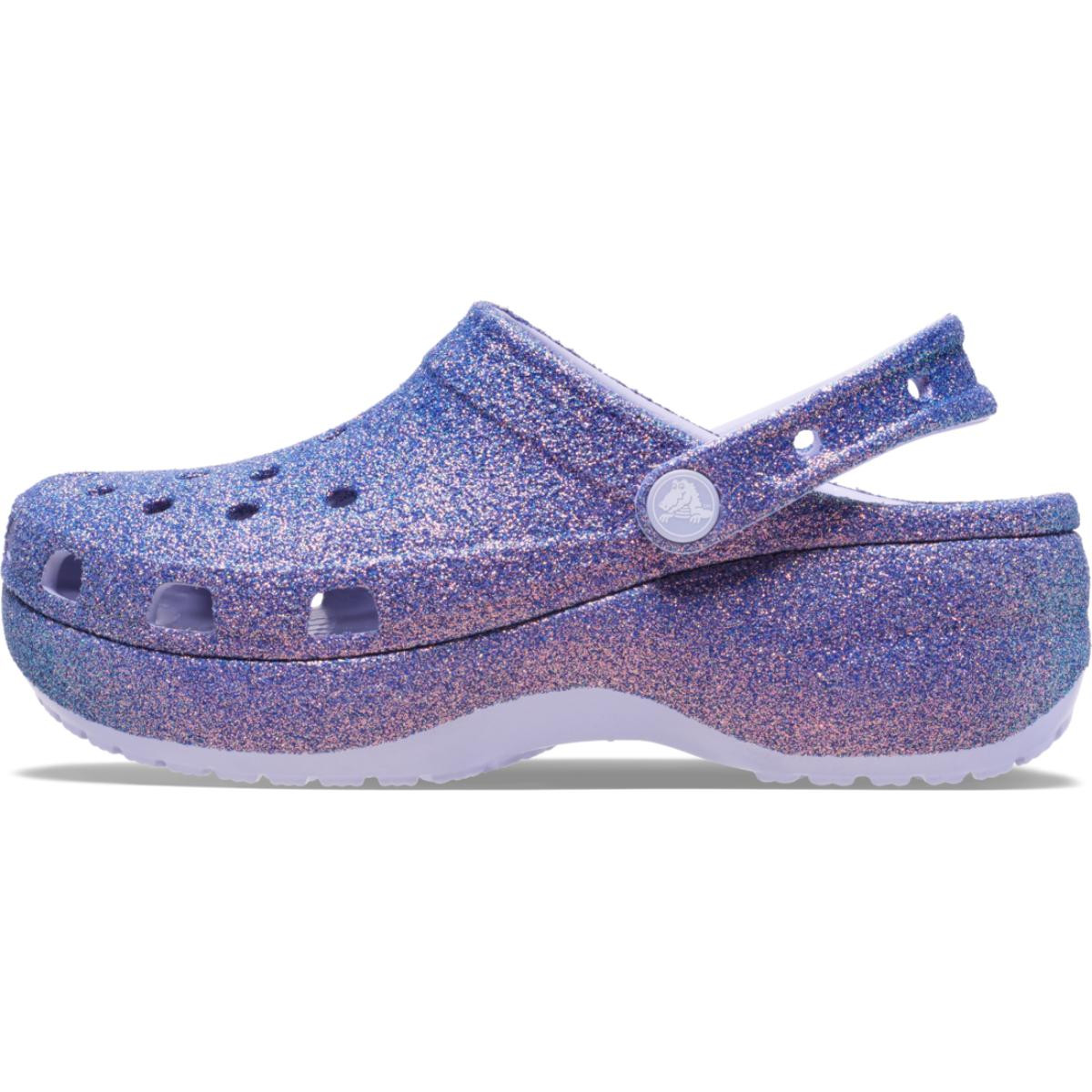 Saboti Crocs Classic Platform Iridescent Glitter Clog Mov - Purple Moon - 2 | YEO