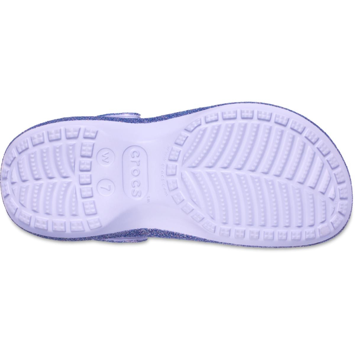 Saboti Crocs Classic Platform Iridescent Glitter Clog Mov - Purple Moon
