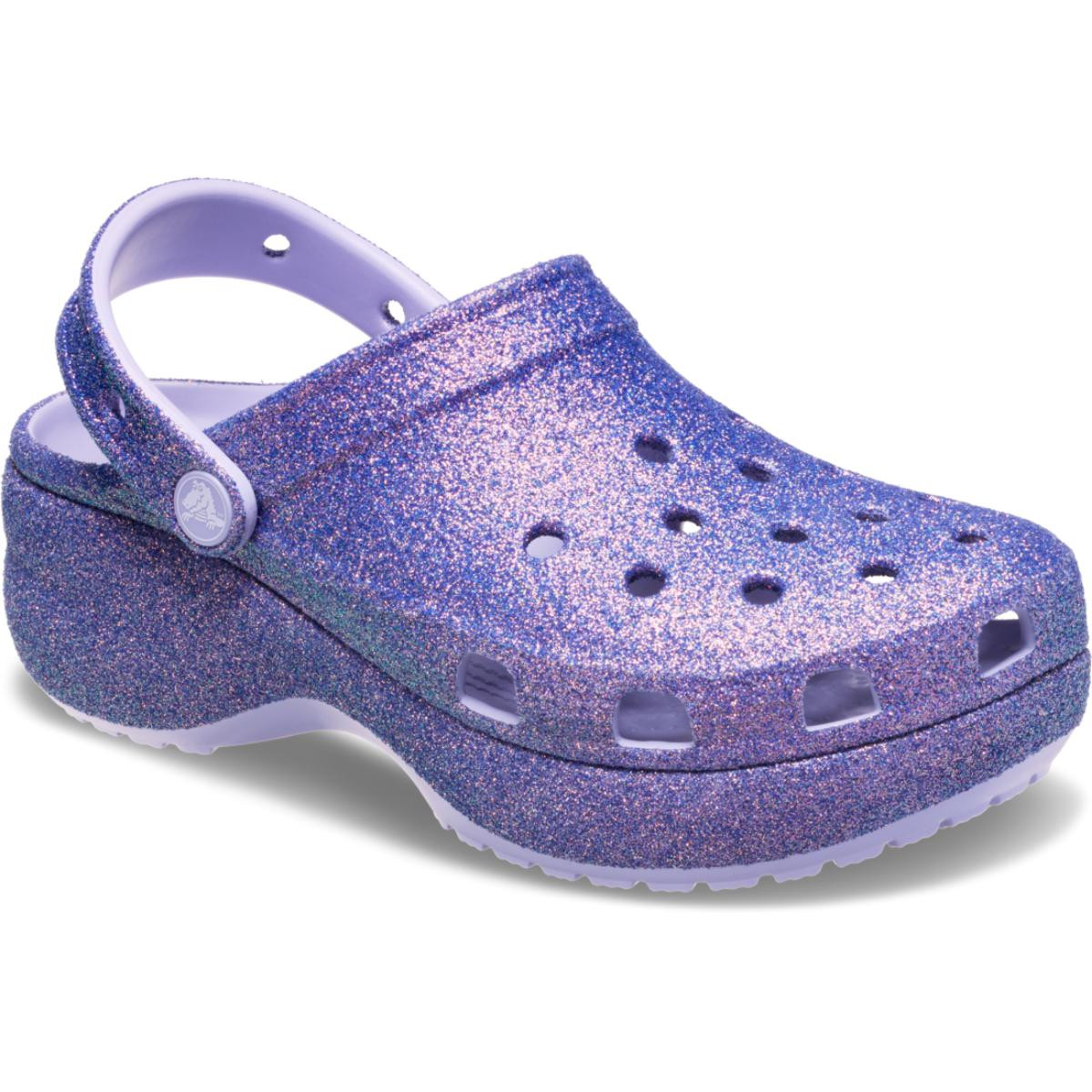 Saboti Crocs Classic Platform Iridescent Glitter Clog Mov - Purple Moon - 1 | YEO