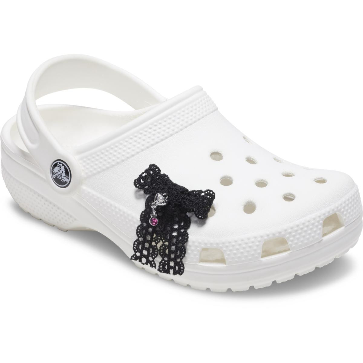 Jibbitz Crocs Black Lace Bow Silver Heart - 2 | YEO