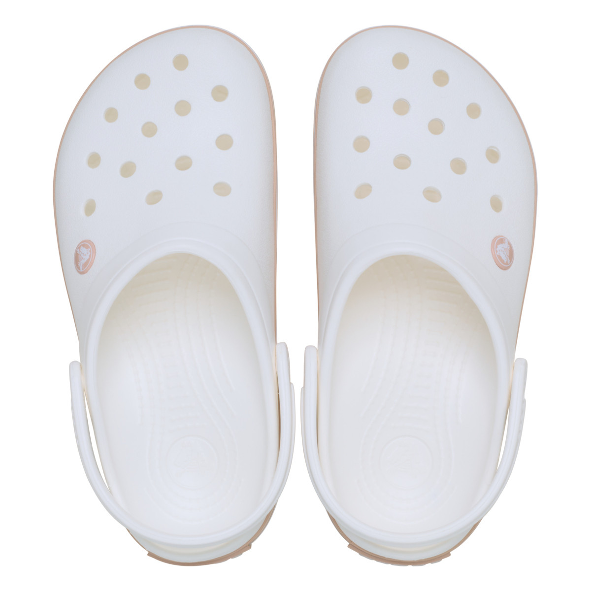 Saboti Crocs Crocband Alb - White/Pink Caramel