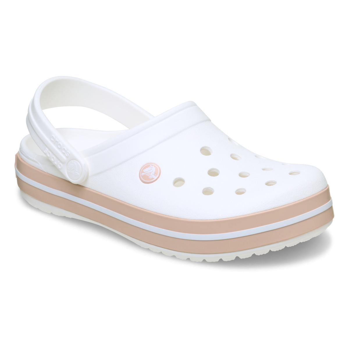Saboti Crocs Crocband Alb - White/Pink Caramel