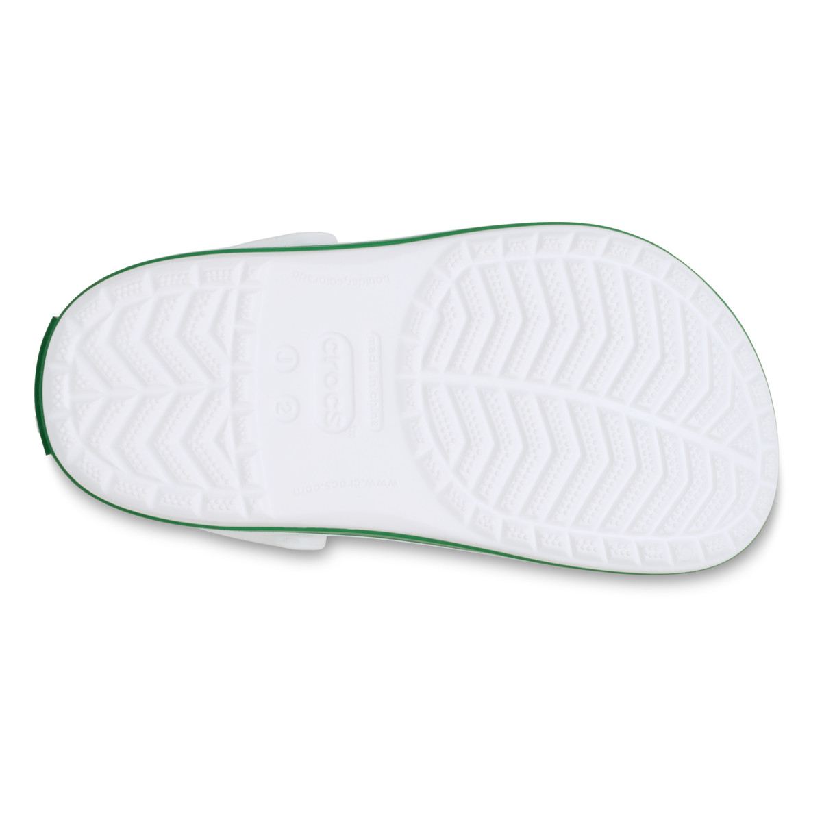 Saboți Crocs Crocband Kid's New Clog Alb - White/Green Ivy