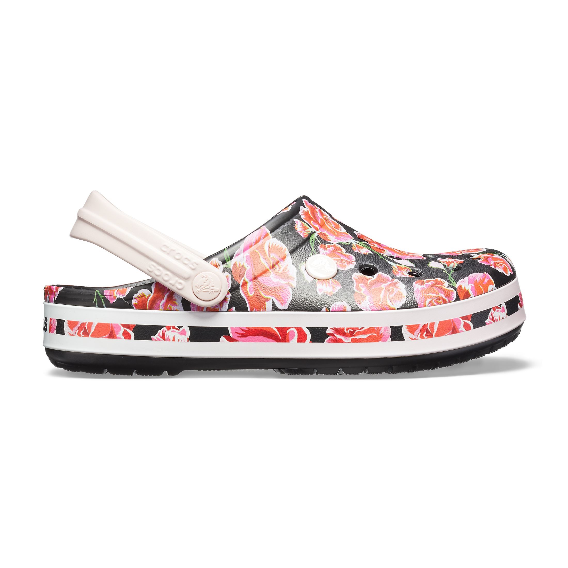 Saboti Crocs Crocband Graphic III Clog Negru – Floral/Black Clog imagine 2022