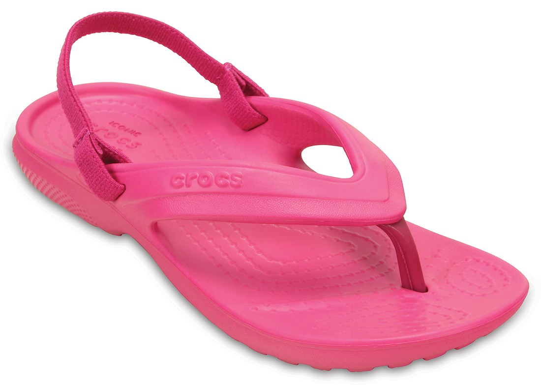 Slapi Crocs Classic Flip Kids Roz - Candy Pink - 1 | YEO