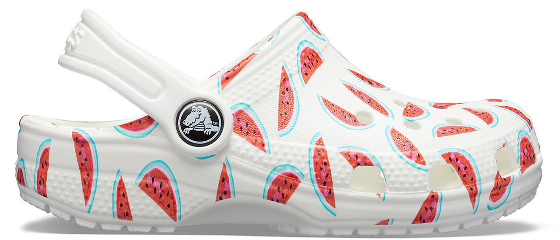 Saboti Crocs Classic Seasonal Graphic Kids Clog Alb – White/Red Alb imagine 2022