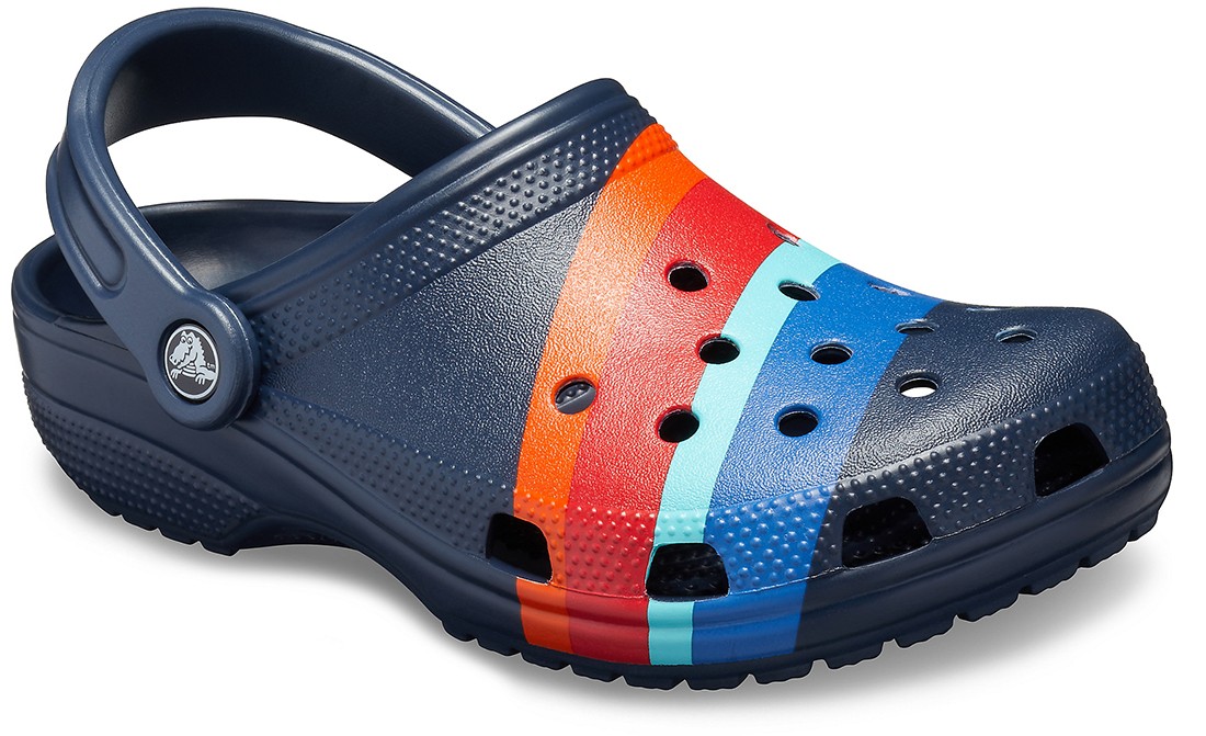 Saboti Crocs Classic Seasonal Graphic Clog Albastru - Navy/Multi - 1 | YEO