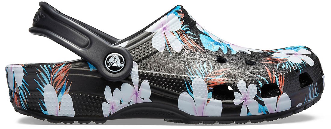 Saboti Crocs Classic Seasonal Graphic Clog Negru - Black/Floral