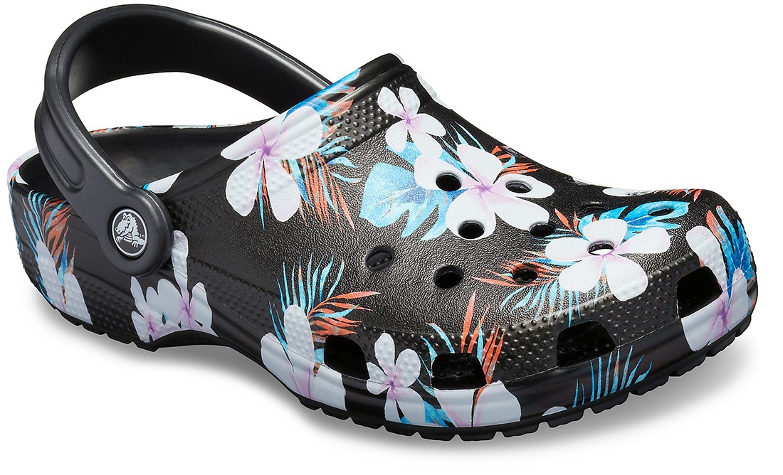 Saboti Crocs Classic Seasonal Graphic Clog Negru - Black/Floral - 1 | YEO