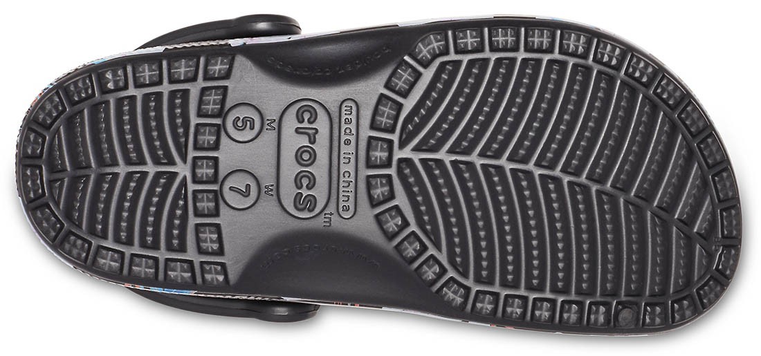 Saboti Crocs Classic Seasonal Graphic Clog Negru - Black/Floral - 3 | YEO