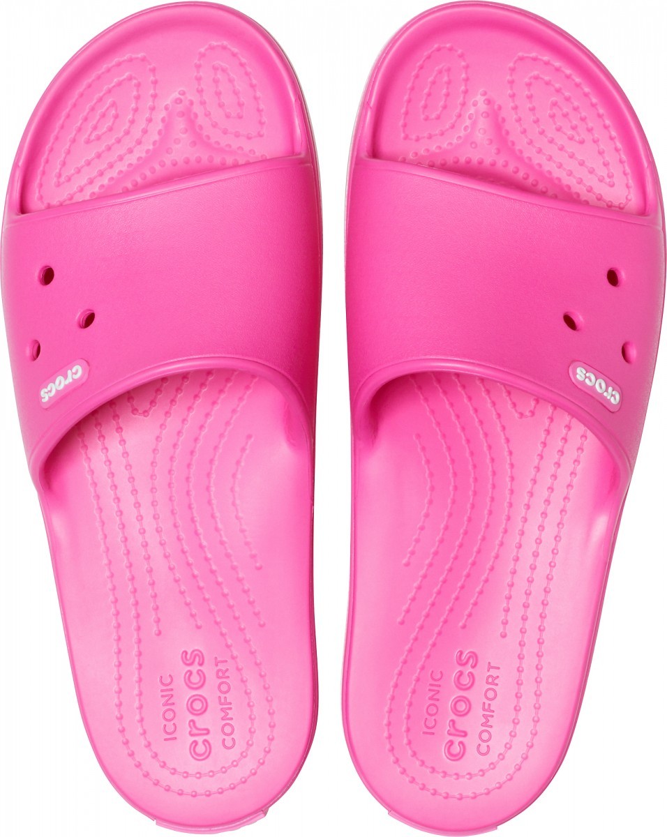 Papuci Crocs Crocband III Slide Roz - Electric Pink/White - 2 | YEO
