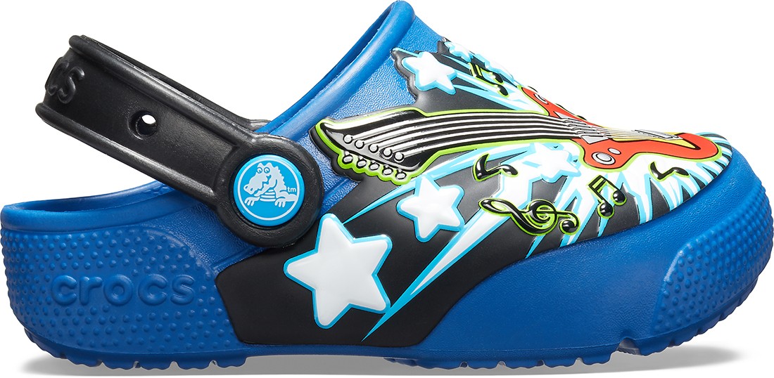 Saboti Crocs Fun Lab Guitar Lights Clog Albastru - Blue Jean - 1 | YEO