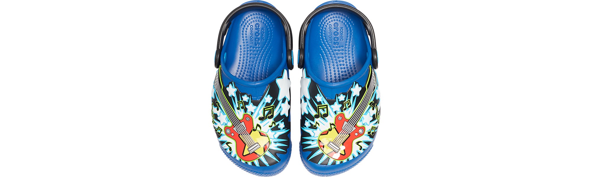 Saboti Crocs Fun Lab Guitar Lights Clog Albastru - Blue Jean - 2 | YEO