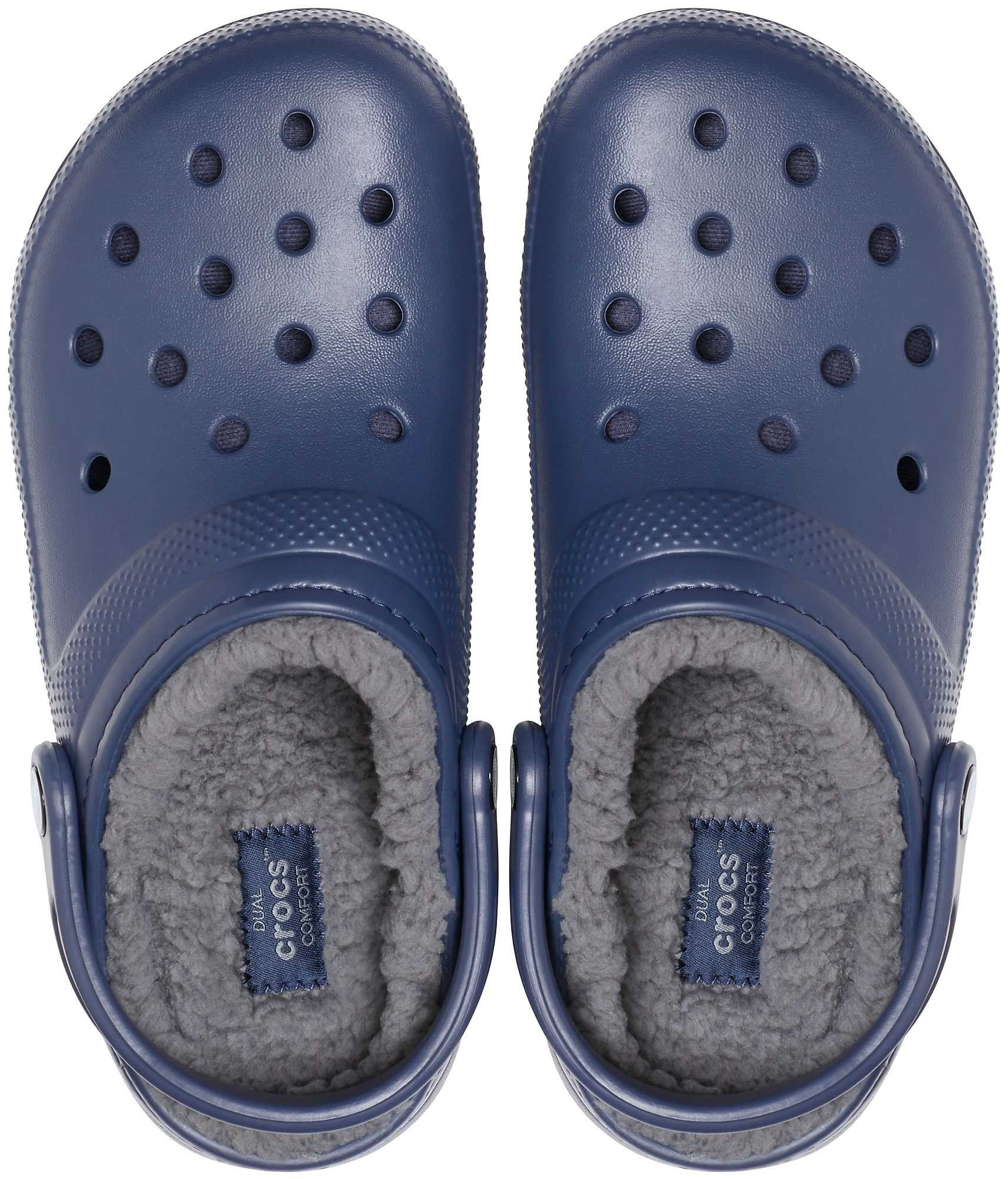 Saboti Crocs Classic Lined Clog Albastru - Navy/Charcoal - 3 | YEO