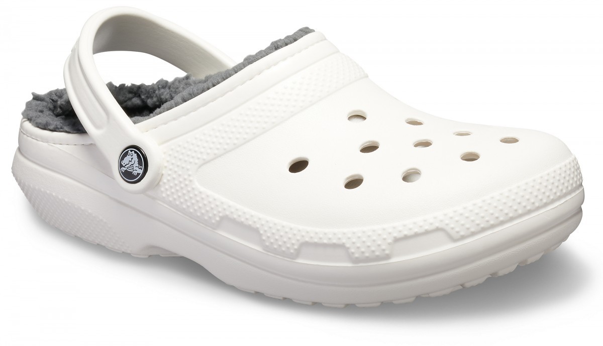 Saboti Crocs Classic Lined Clog Alb - White/Grey - 1 | YEO