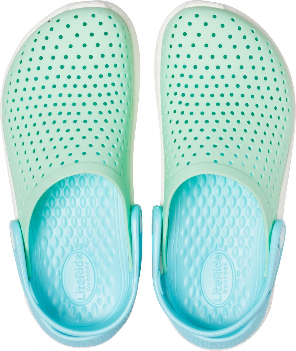 Saboti Crocs Kids\' LiteRide Clog Verde - Neo Mint/White - 2 | YEO