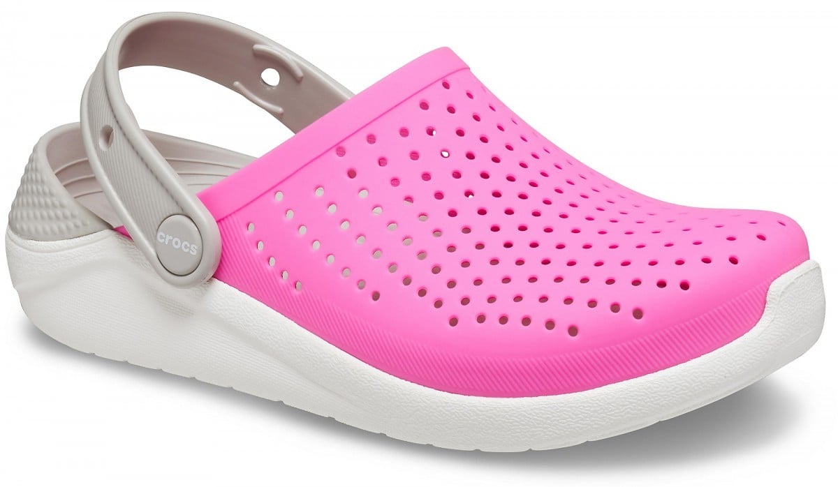 Saboti Crocs Kids\' LiteRide Clog Roz - Electric Pink/White - 1 | YEO