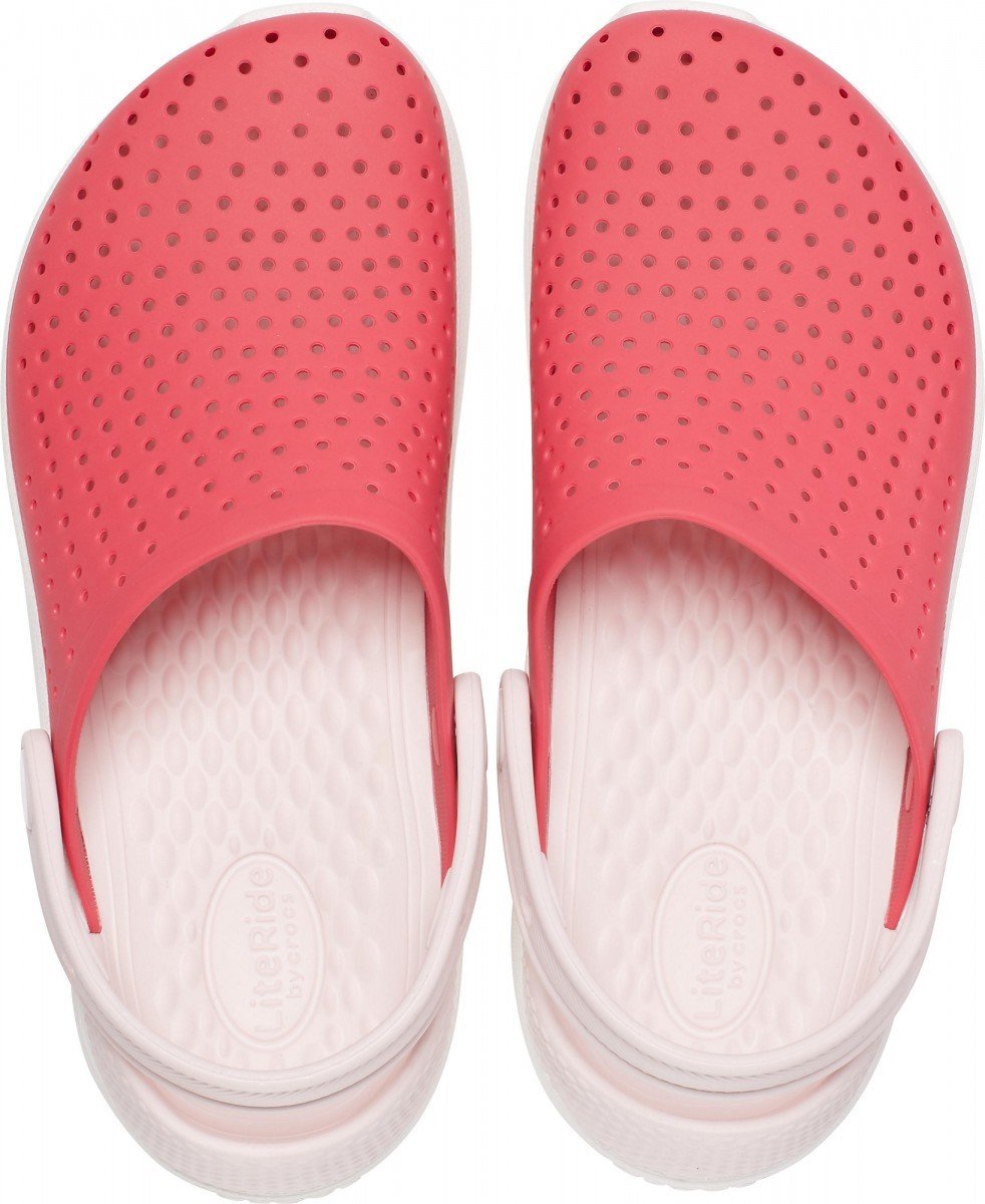 Saboti Crocs Kids\' LiteRide Clog Roz - Poppy/White - 2 | YEO