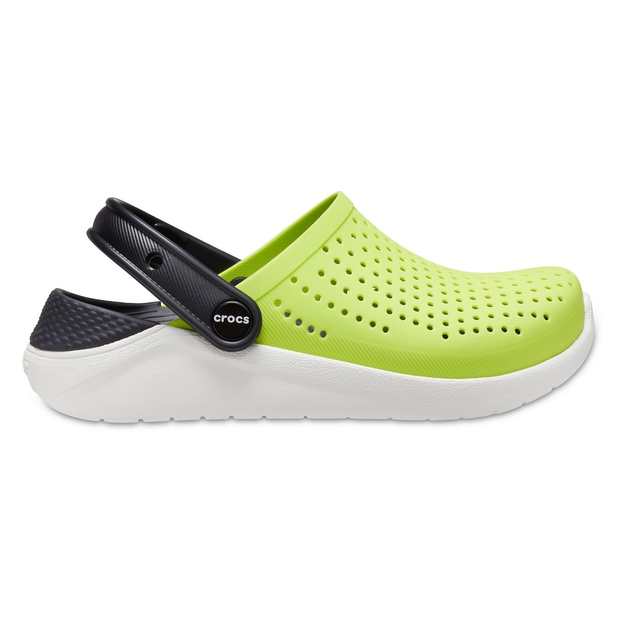 Saboti Crocs Kids’ LiteRide Clog Verde – Lime Punch/Black Clog