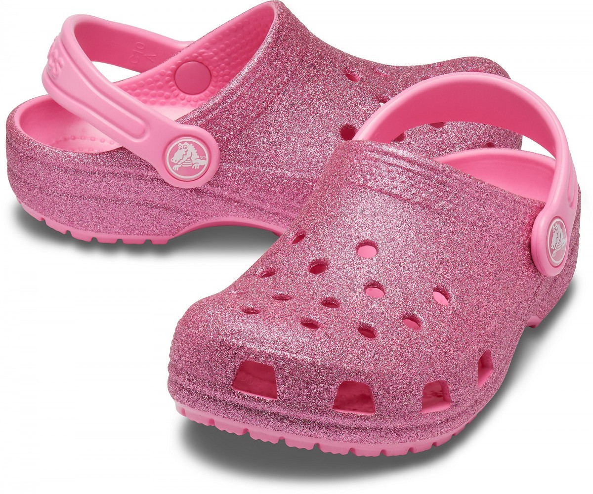 Saboti Crocs Kids\' Classic Glitter Clog Roz - Pink Lemonade - 3 | YEO