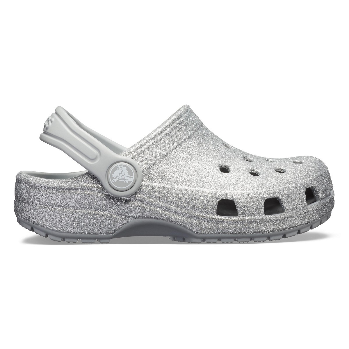 Saboti Crocs Kids\' Classic Glitter Clog Argintiu - Silver