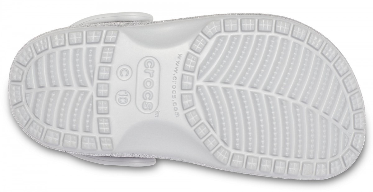 Saboti Crocs Kids\' Classic Glitter Clog Argintiu - Silver - 2 | YEO