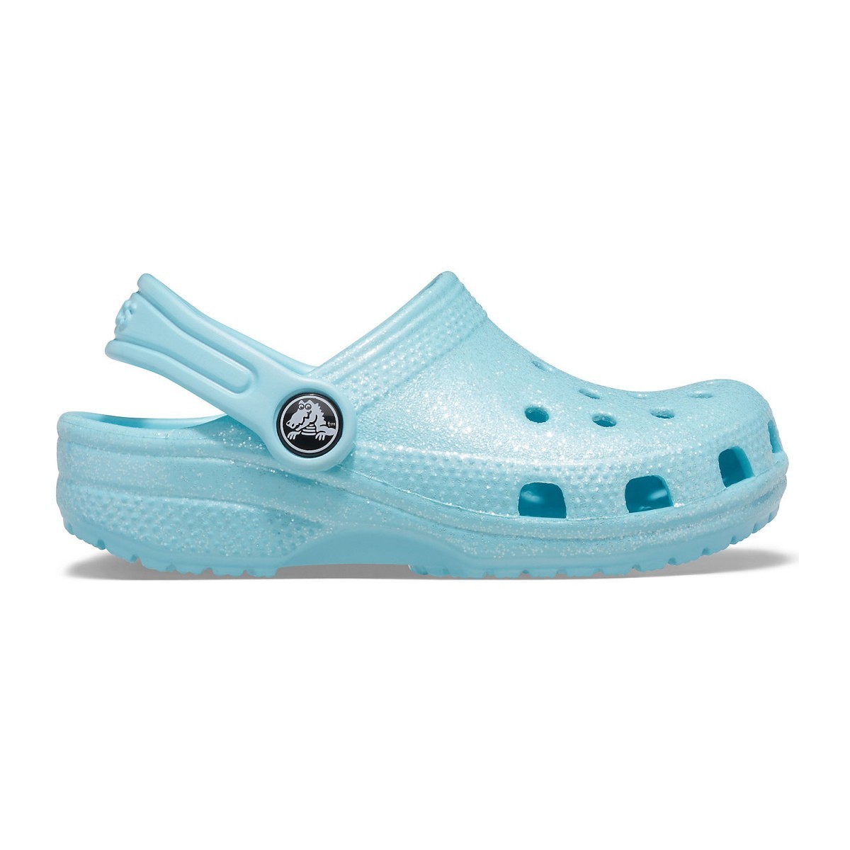 Saboti Crocs Kids\' Classic Glitter Clog Albastru deschis - Ice Blue