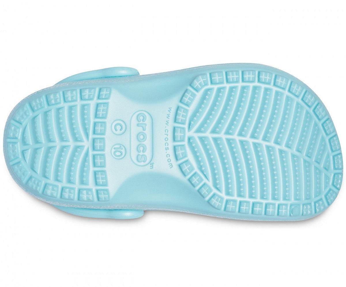 Saboti Crocs Kids\' Classic Glitter Clog Albastru deschis - Ice Blue - 3 | YEO