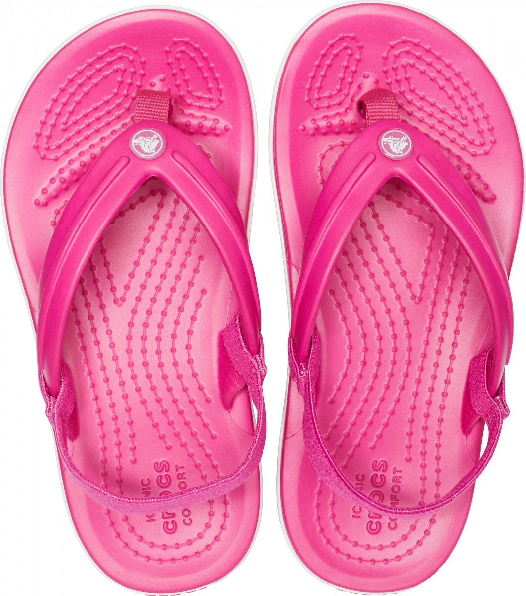 Slapi Crocs Kids\' Crocband Strap Flip Roz - Candy Pink - 3 | YEO