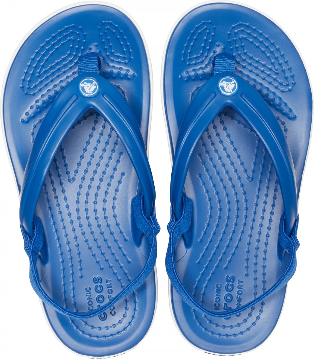 Slapi Crocs Kids\' Crocband Strap Flip Albastru - Blue Jean - 2 | YEO