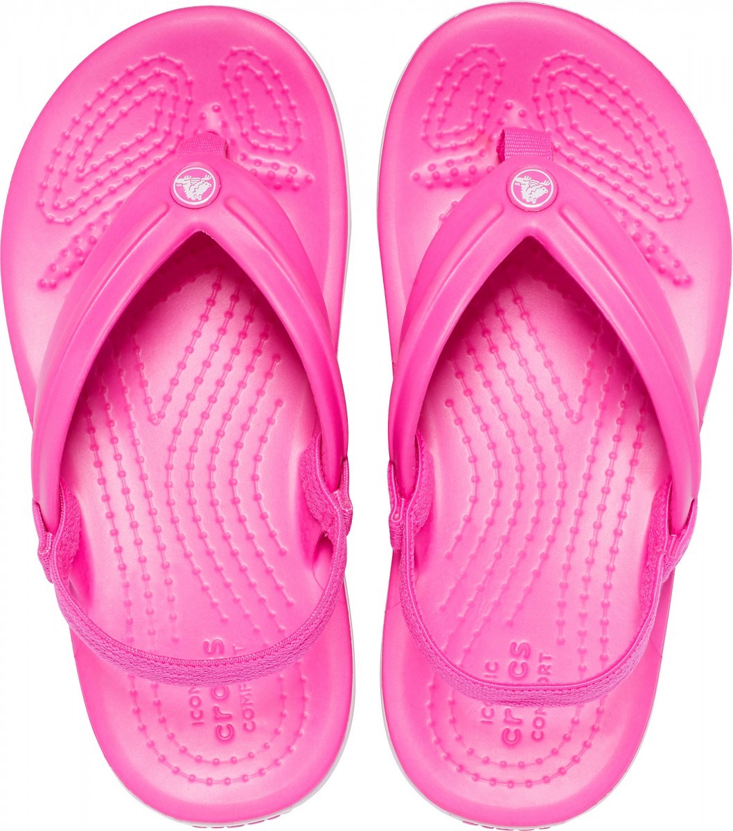 Slapi Crocs Kids\' Crocband Strap Flip Roz - Electric Pink - 1 | YEO