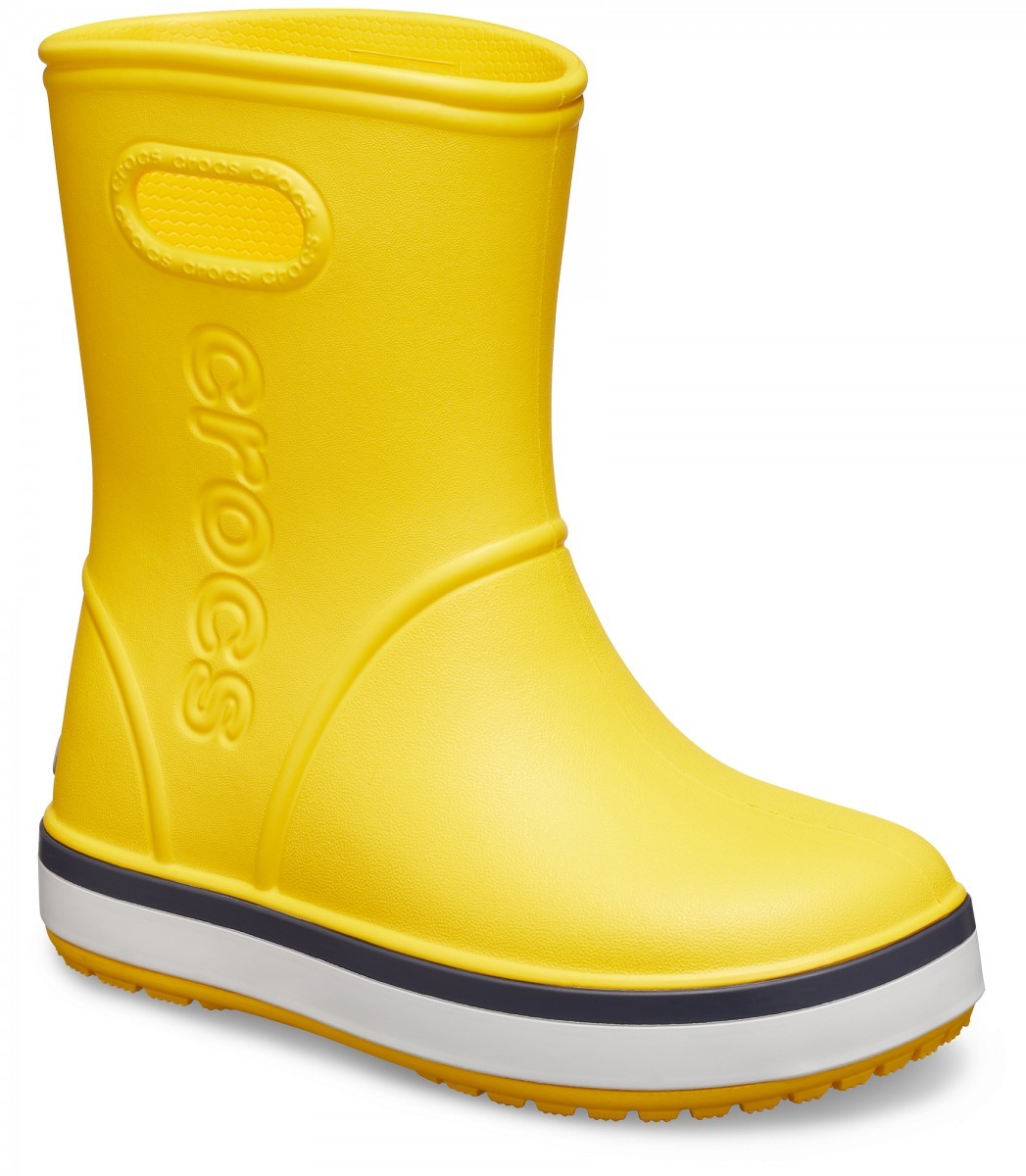 Cizme Crocs Kids\' Crocband Rain Boot Galben - Yellow/Navy - 1 | YEO