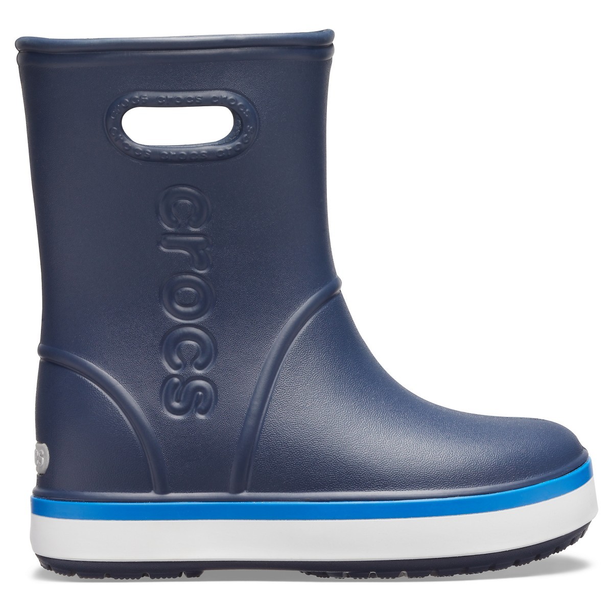 Cizme Crocs Kids\' Crocband Rain Boot Albastru - Navy/Bright Cobalt