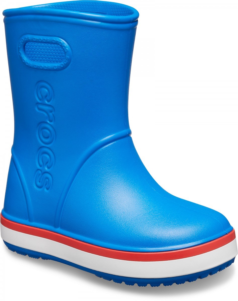 Cizme Crocs Kids\' Crocband Rain Boot Albastru - Bright Cobalt/Flame - 1 | YEO